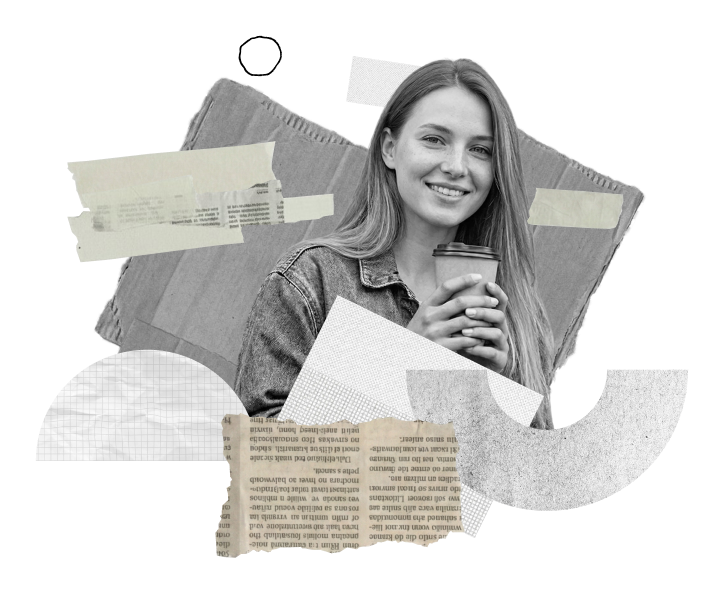 Spokojná mladá žena s kávou predstavujúca pohodlné riešenie účtovníctva bez zbytočnej administratívy