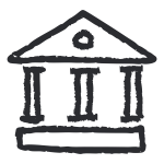 Ikona symbolizujúca verejné inštitúcie - aplikácia Bezúčtovníka disponuje priamym pripojením na systémy Finančnej správy